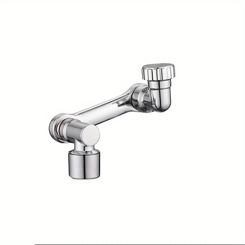 

1pc 1080-degree Swivel Mechanical Arm Faucet Aerator, Universal Splash-proof Water Nozzle For Washbasin, Durable Abs Material, Modern Toilet And Bathroom Sink Accessory