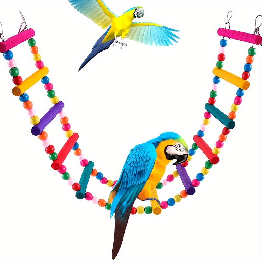 

1pc Pet Hanging Wooden Swing Toy, Bird Stand Toy For Parrot Perch Playing Cage Accessories