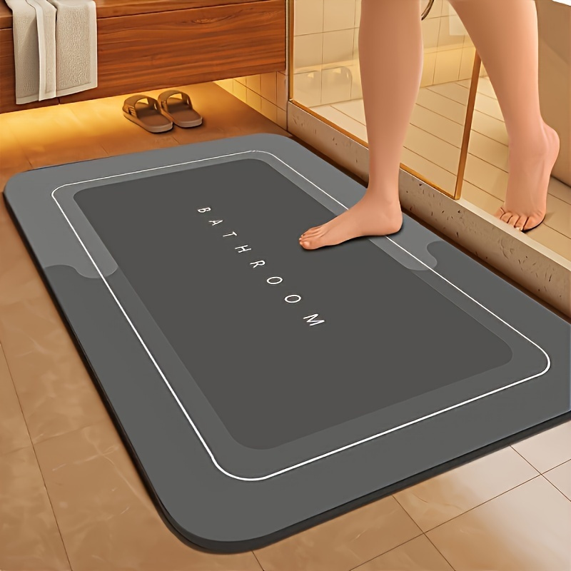 

1pc Essential Bathroom Non-slip Mat - Absorbent, Quick-dry Floor Rug For Shower & Toilet Area, Home Safety Must-have