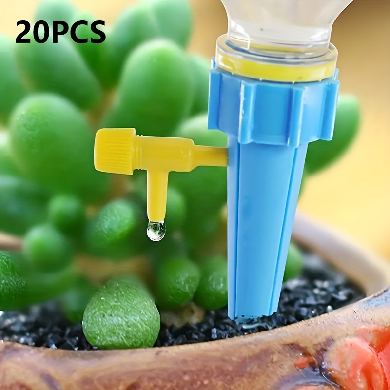 

no-power Needed" 20-pack Self-watering Spikes - Automatic Plant Watering System With Adjustable Control Valve, Universal Fit For House, Garden & Office Plants