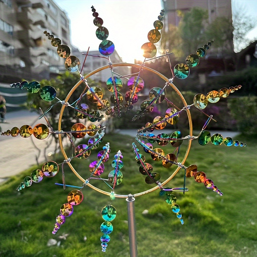 

Enchanting 3d Metal Windmill - Kinetic Outdoor Spinner For Garden & Patio, Perfect For Easter, Mother's Day, Graduation, Father's Day Decor