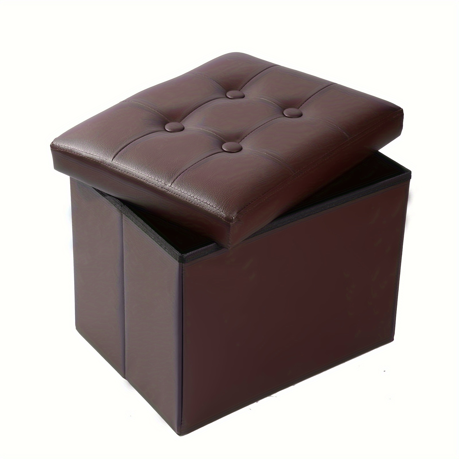 

Storage Ottoman, Folding Foot Stool With Thicker Foam Padded Seat Small Storage Ottoman Bench Foot Rest For Living Room Foldable Coffee Table 17x13x13inch