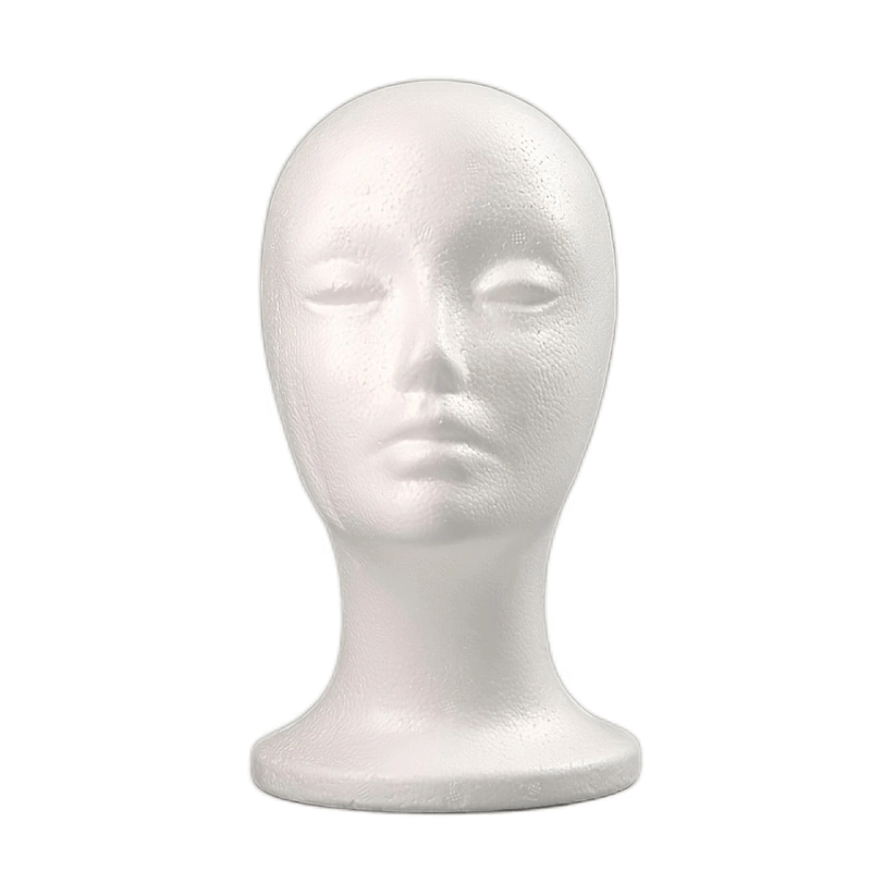 

10-inch Female Wig Head Display Stand - Smooth White Foam Mannequin For Hats & Caps, Fashion Show Accessory