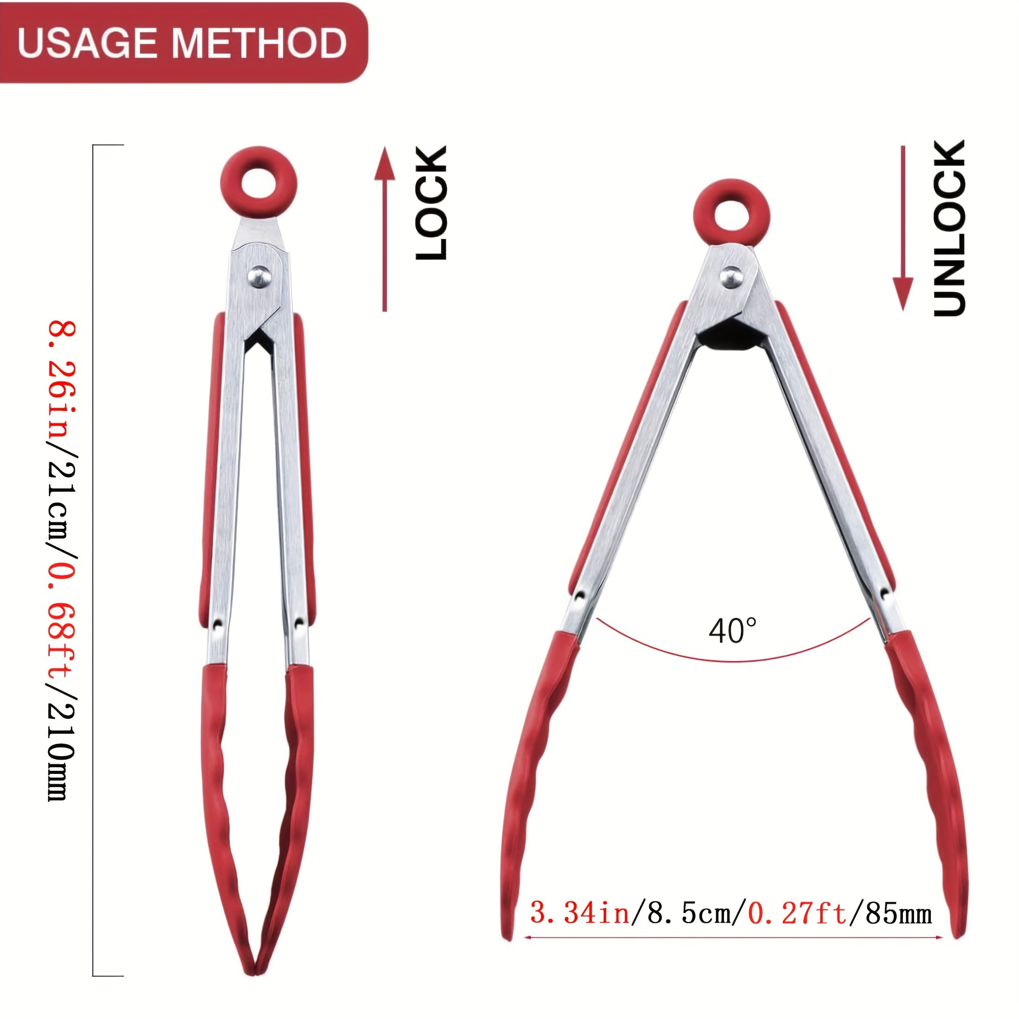 1 pack multi purpose kitchen tongs stainless steel food tongs for cooking grilling salad buffet serving and fruits durable bbq and kitchen utensils
