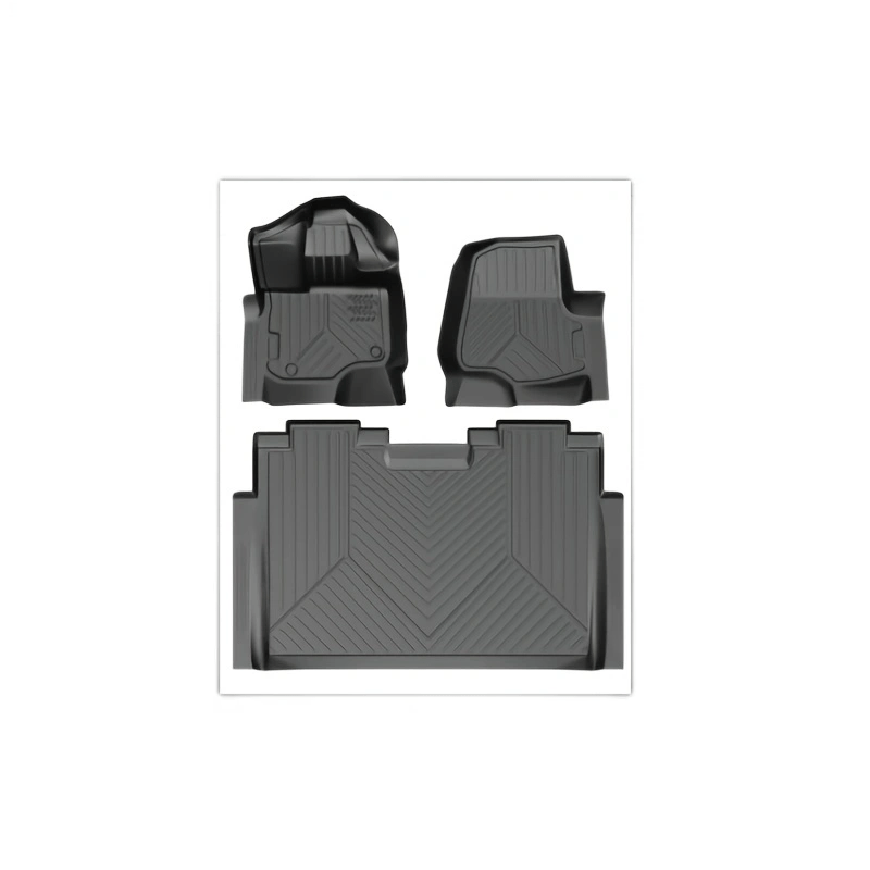 

Floor Mats Compatible With Ford F150, Custom Fit Floor Liners For 2015-2023 Ford F-150 Super Crew Cab, 1st & 2nd Row Tpe All Weather Protection, Black