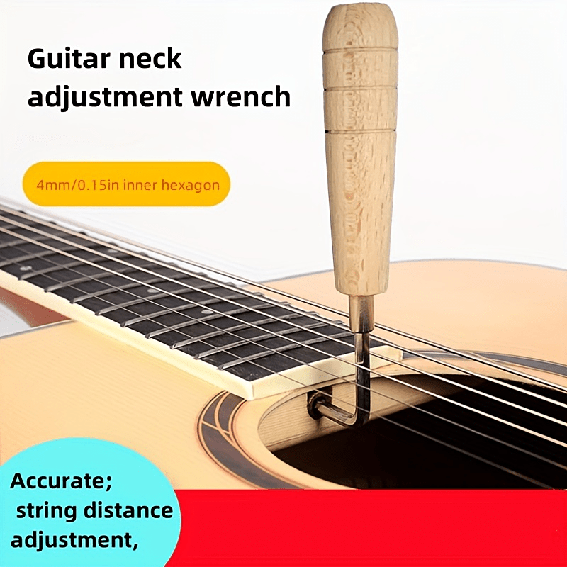 

Acoustic Guitar Electric Guitar Hex Wrench Wood Handle Adjustment Wrench, Tuning Pitch, Neck Tool, 4mm/0.15in Hex Wrench