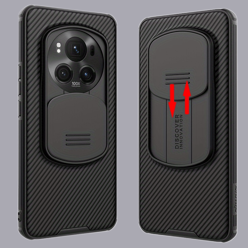 

Coque hybride en TPU pour Honor Magic 6 Pro avec couvercle coulissant pour objectif d'appareil photo - Étui de protection antichoc et antidérapant avec attache pour téléphone