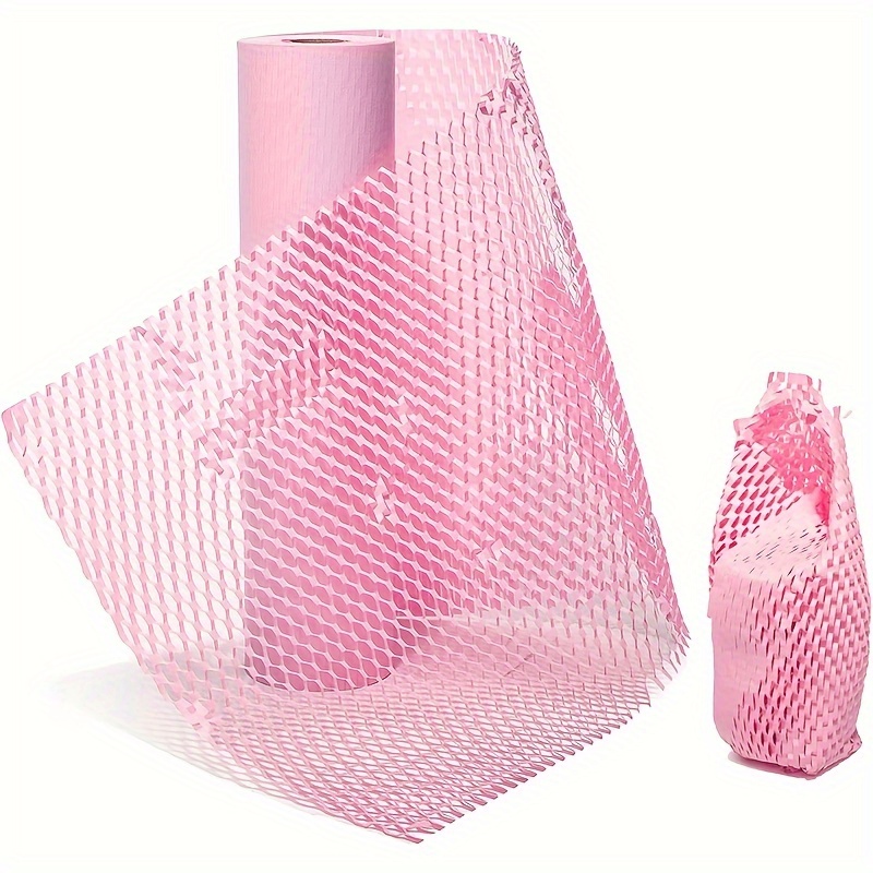 

Pink Honeycomb Cushion Wrapping Paper For Protecting Fragile Items, Honeycomb Packaging Paper, Transportation Protection Honeycomb Wrap And Used For Moving Gift Packaging, Bouquet Wrapping Paper