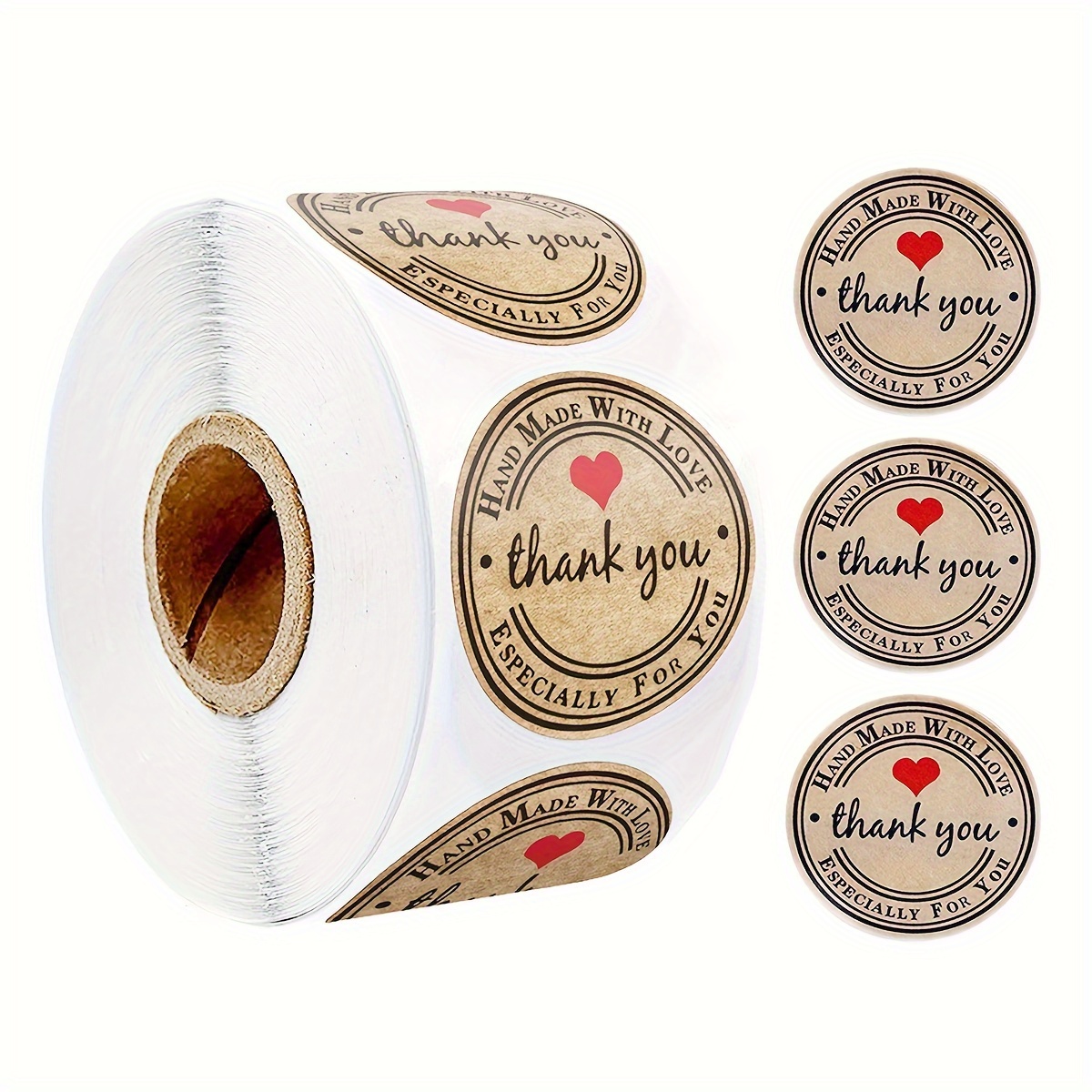

500pcs Kraft Paper Handmade Thank You Stickers Thank You Labels For Partners Business Bag Sealing Specially Suitable Stickers For You