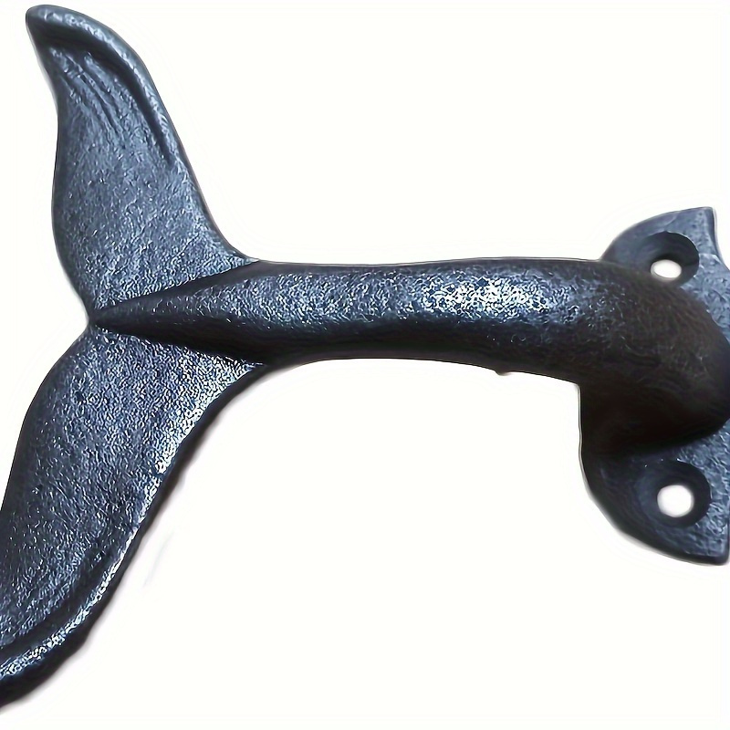 

1pc Heavy Duty Door Hanging Hooks, Clothes Hooks, Spike On Wall Hooks, Cast Iron Whale Tail Shaped Decorative Wall Hooks, For Office Hanging Coats, Clothes And Hats