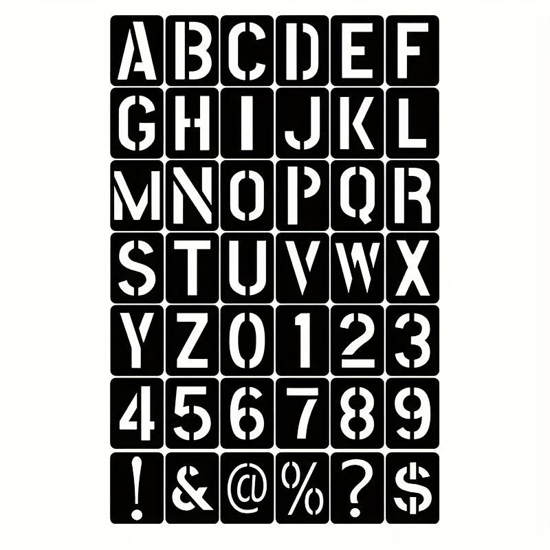 

42pcs Plastic Letter And Number Stencils, Reusable Hollow-out Drawing Templates 10cm/3.94in For Wall, Glass, Wood Spray Painting, Graffiti & Craft Design