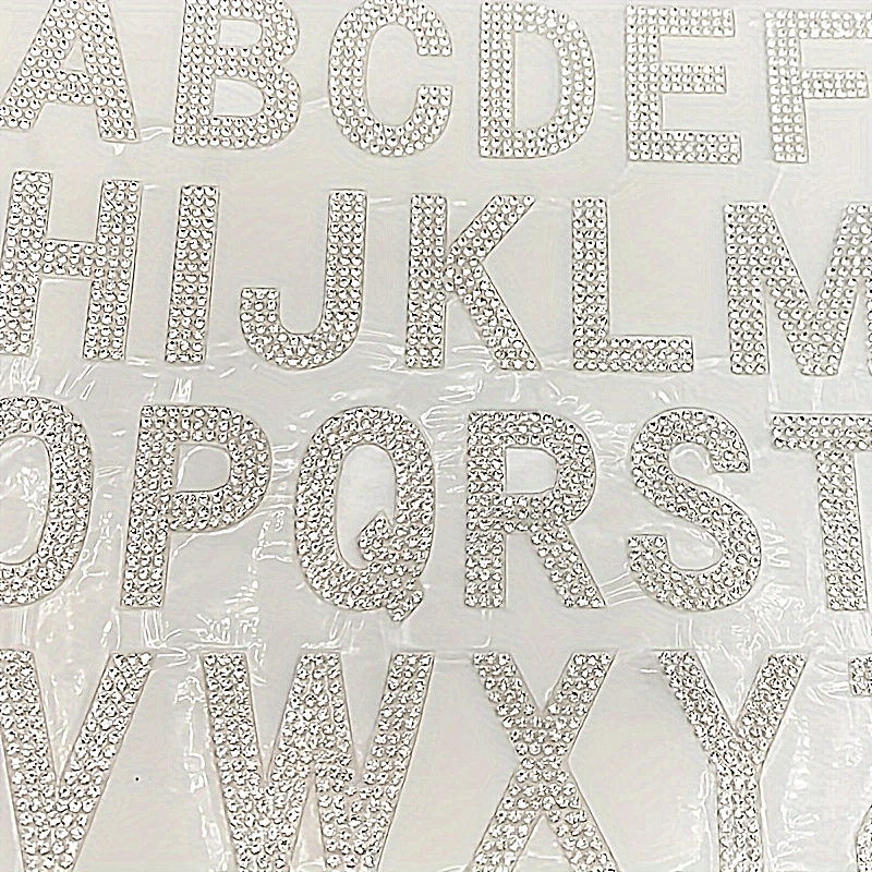 

26pcs A-z Self-adhesive Silvery Rhinestone Letters, Iron Lettering With Glass Rhinestones, Badges For Apparel, Shoes, Hats, Car Mounts, Hobby Crafting Accessories