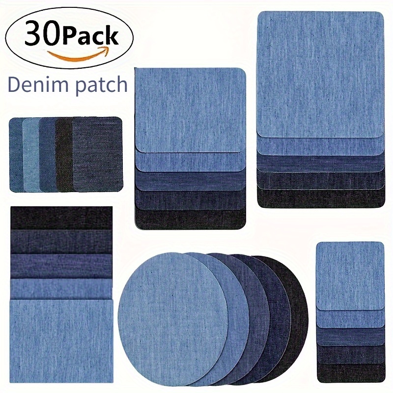 Image of 30cps Wash Denim Embroidered Cloth Paste Elbow Diy Tailor Embroidered Paste Rectangular Garment Elbow Patch