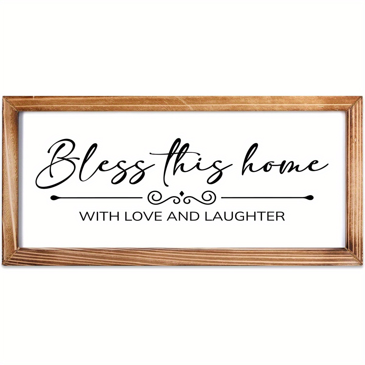 

1pc Vintage Wood Signage - This Home And All Who - Country Farmhouse Wall Decoration Wood Frame Painting Plaque, Wall Art Decoration For Living Room Bedroom Office, Unique Gifts, Housewarming Gifts