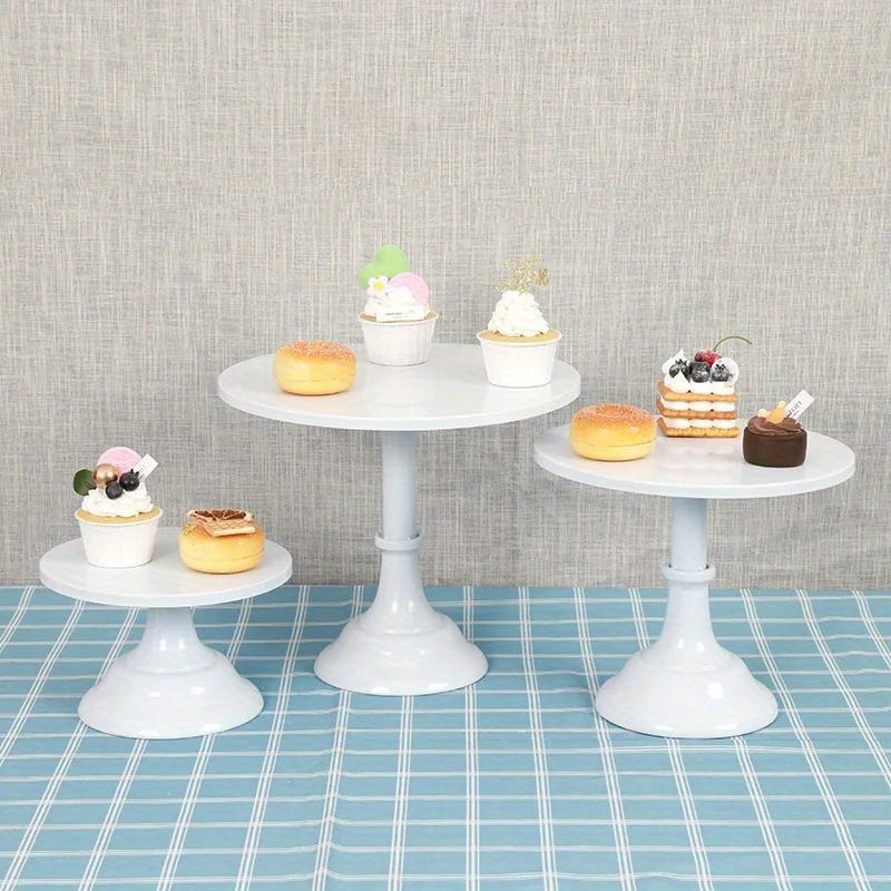 

3pcs/set (8/10/12 Inch) Cake Stand Birthday Wedding Cake Metal Cake Dessert Stand Cupcake Display Plate And Stand Eid