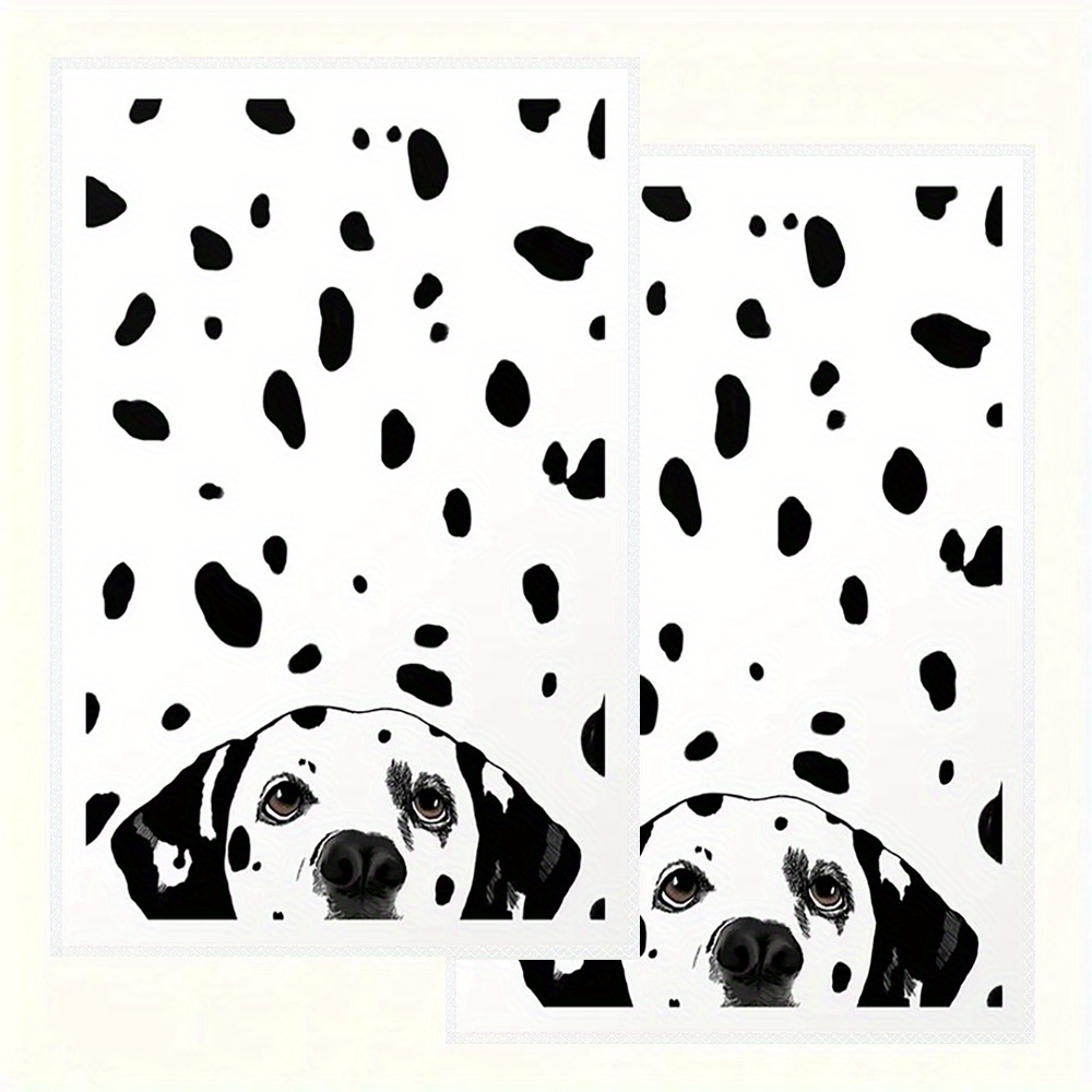 

2pcs Kitchen Towels Single Sided Printed, 16x24inch, Dalmatian Spots Christmas Day, Soft Absorbent Fingertip Towel, Kitchen Dish Towel Tea Towel, Kitchen Decor, Home Supplies