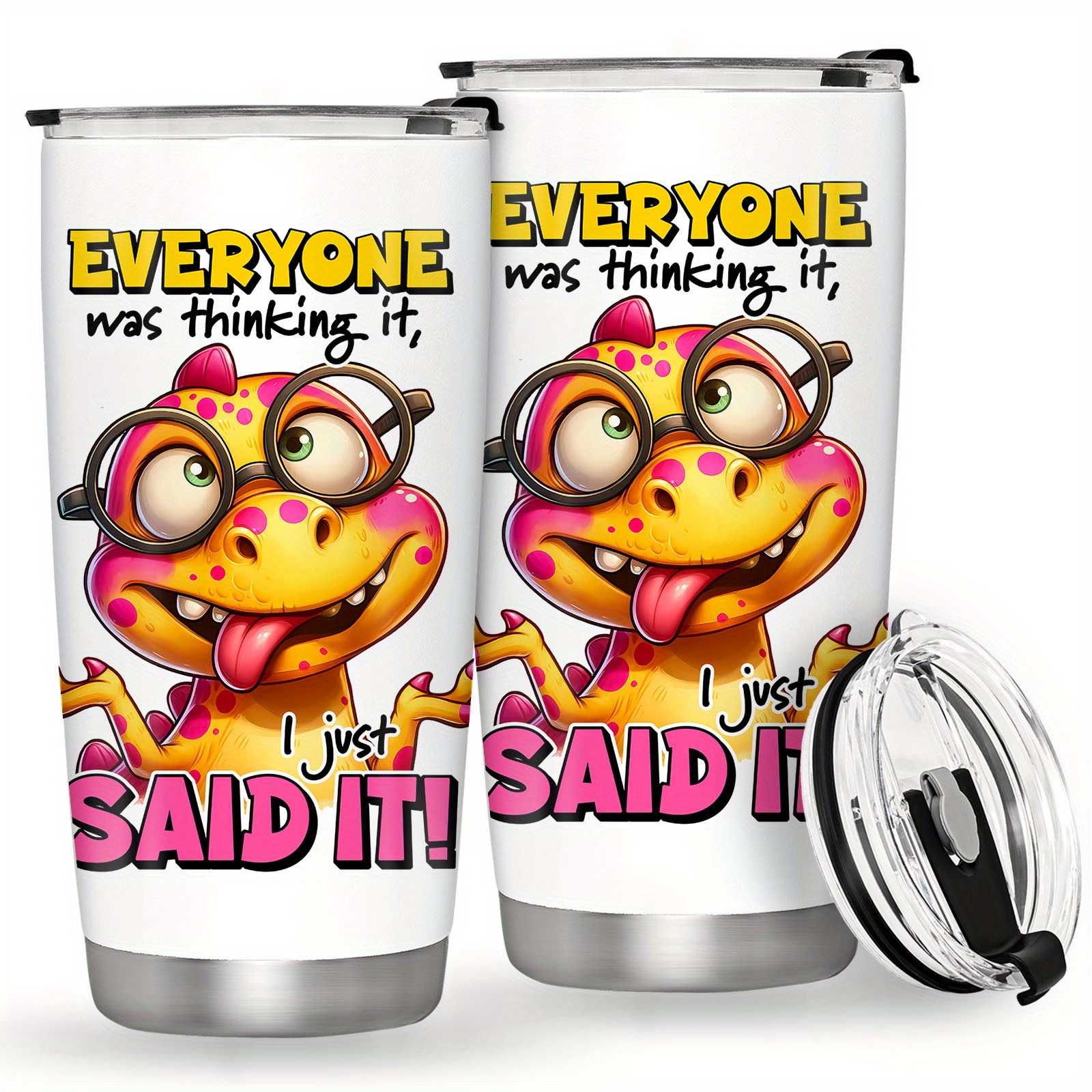 

20oz Dinosaur Insulated - Leakproof Stainless Steel Travel Coffee Mug With Lid, Hiking & , Unique Gift For On Christmas, Valentine's Day, Birthdays