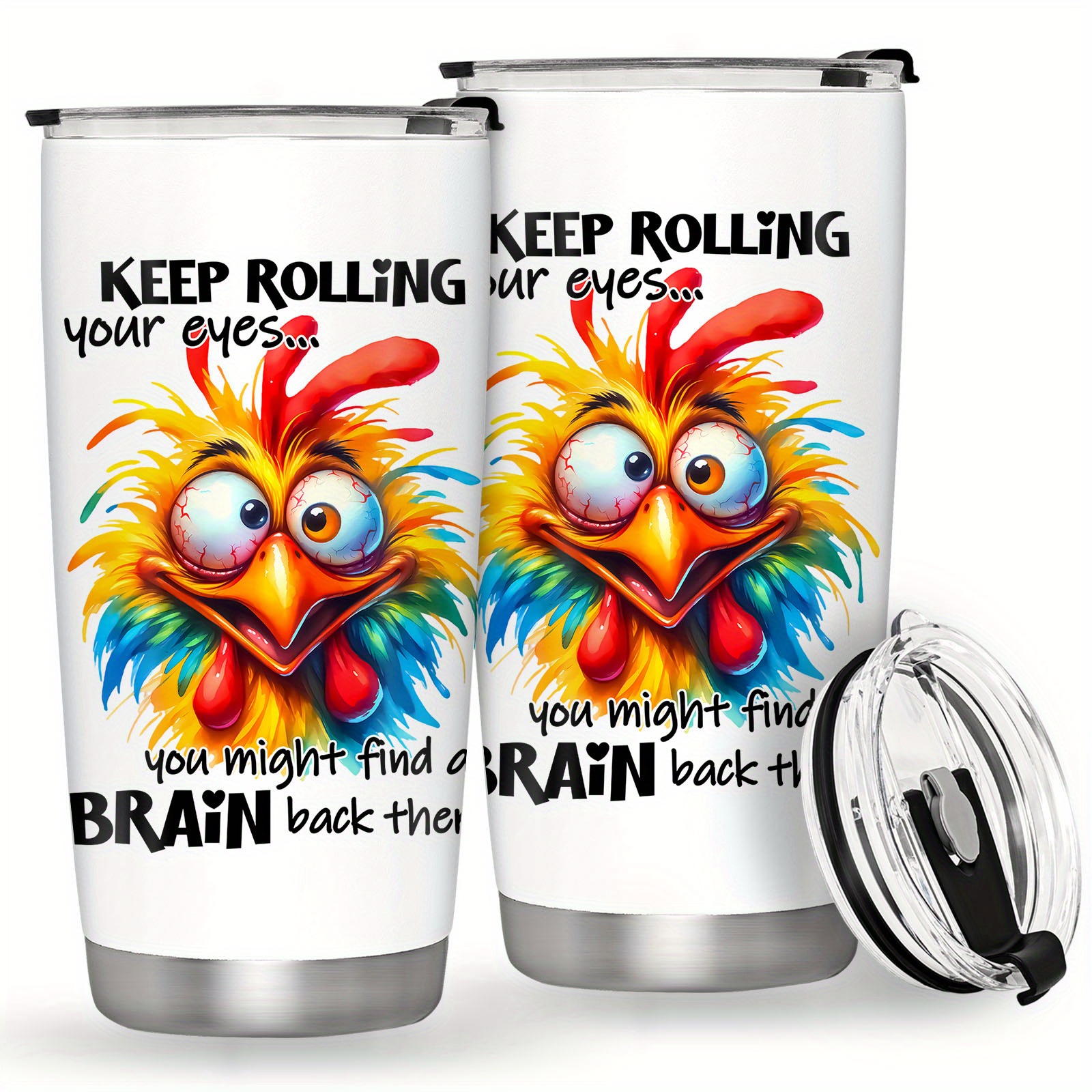 

1pc/20oz/590ml/funny Rooster ,funny Chicken ,insulated Travel Coffee Mug With Lid,funny Gifts, Unique Gifts For Men, Women, Valentines Day Gifts,christmas Gift, Birthday Gift,best Gift For