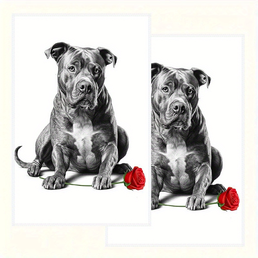 

2pcs Super Towels - 16x24" Staffordshire Bull Terrier Christmas Design, Absorbent & Machine Washable Dishcloths For Home Decor