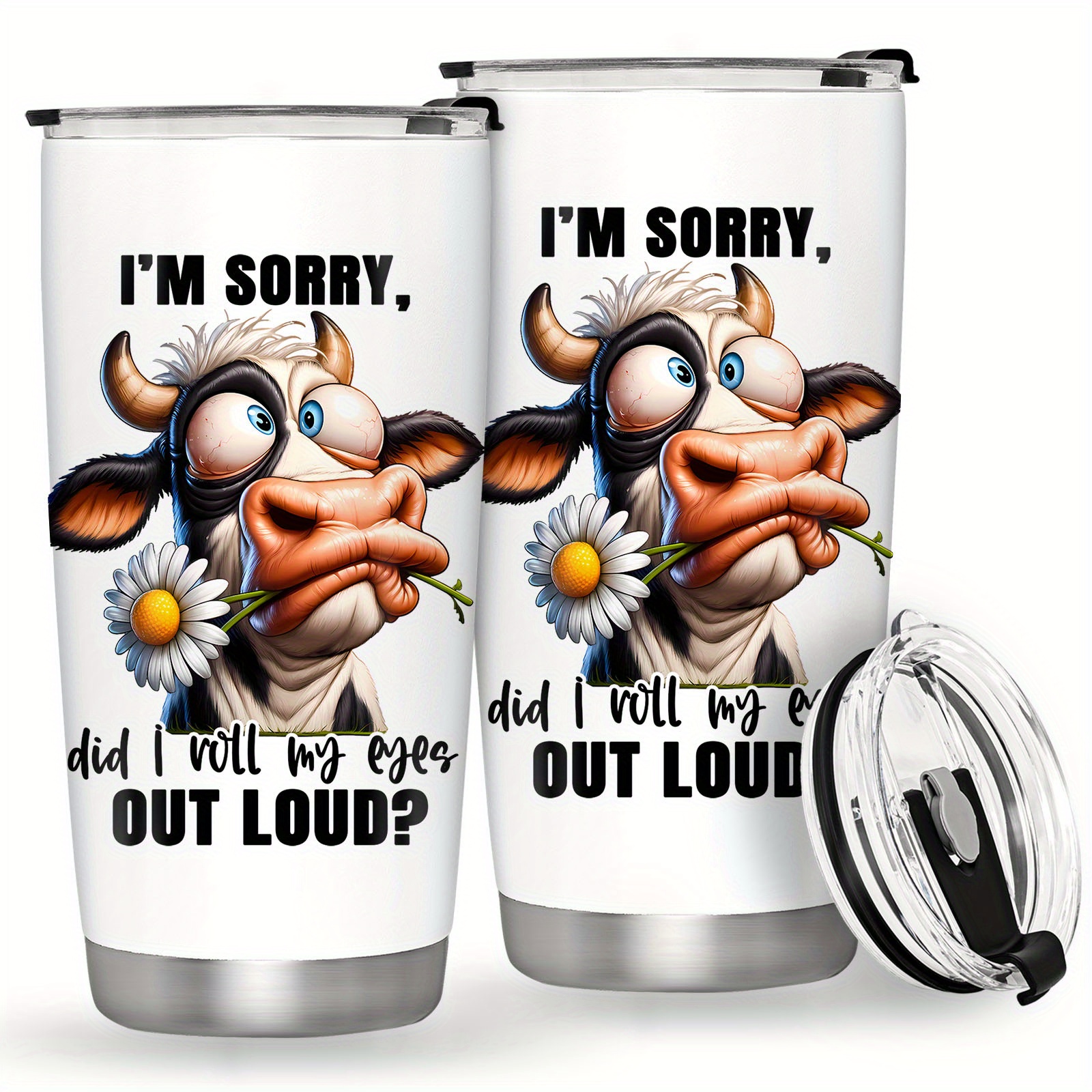 

20oz Cow Print Stainless Steel - Leakproof Insulated Coffee Mug For , Perfect Gift For On Christmas, Thanksgiving, Father's Day & More