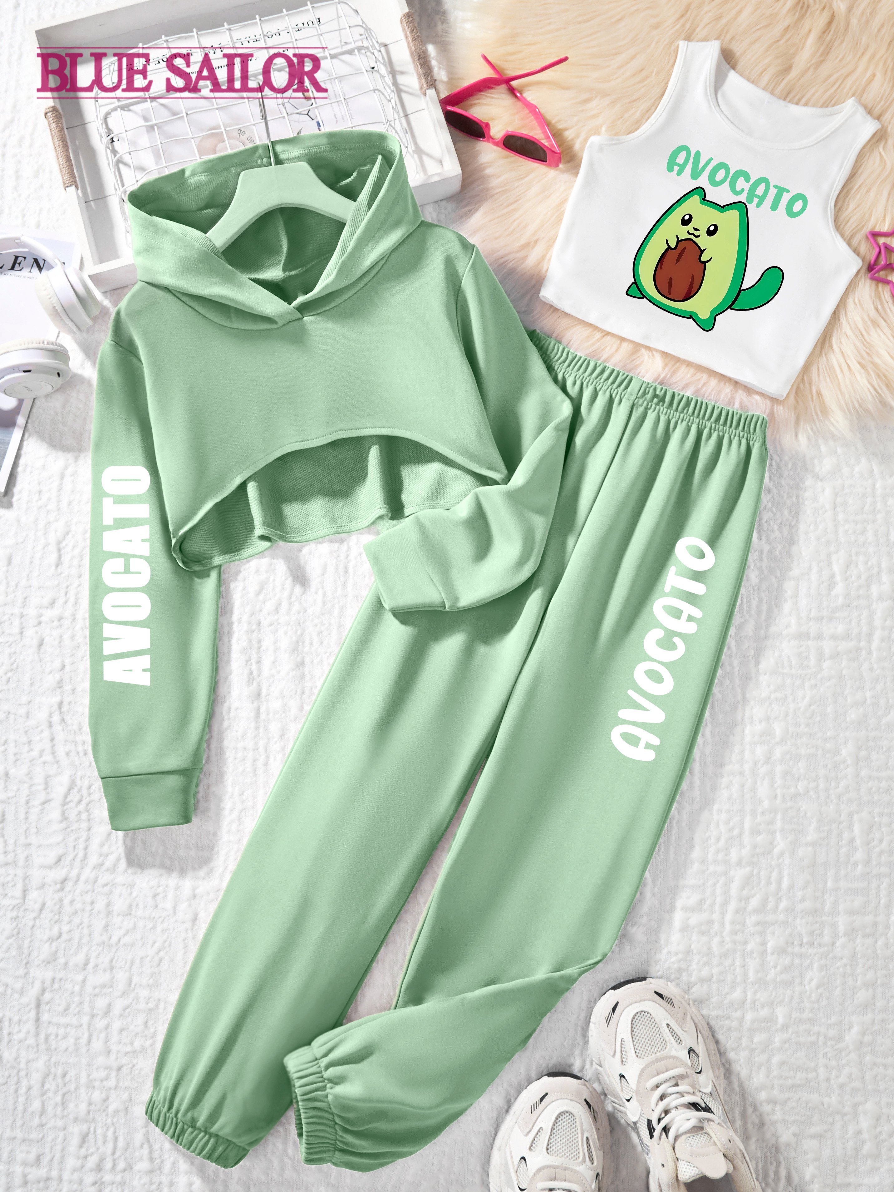 ensemble vêtement casual fille 3 pièces imprimé marin bleu - Temu France