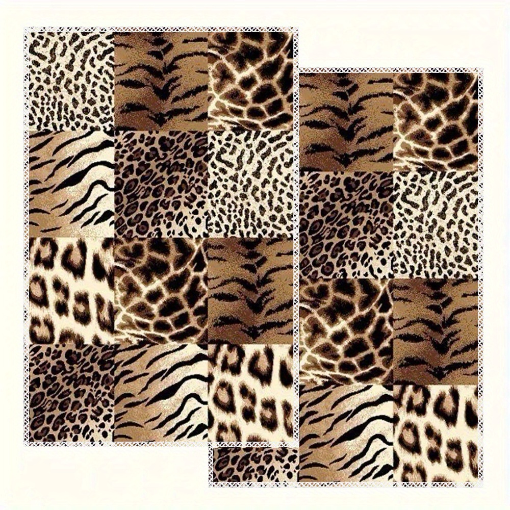 

2pcs Leopard Print Kitchen Towels - 16x24" , Fade-resistant Polyester, Machine Washable For Home Decor & Party Supplies