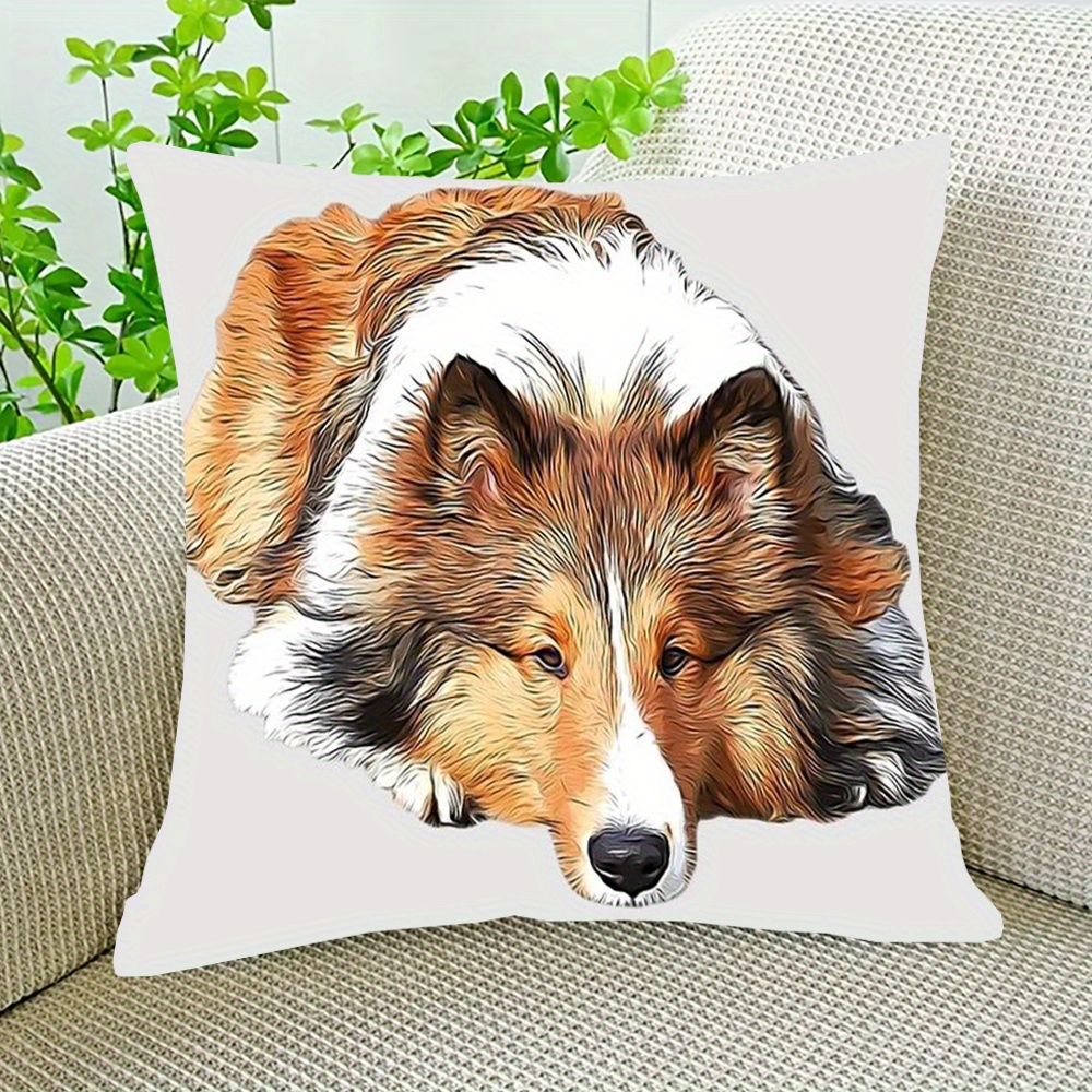 

1pc Plush Pillowcase - Double-sided Print, 18x18 Inch, Soft Polyester Cover With Zipper Closure, Sofa, Bedroom & Outdoor Decor, Machine Washable