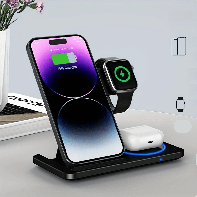 

Folding Wireless Charger Stand For Iphone 15/14/13/12/11/pro/max//8//x/xr/xs/x/se, For Iwatch //9/8/7/6/5/4/3/2/1/se, For Airpods 3/2/pro/