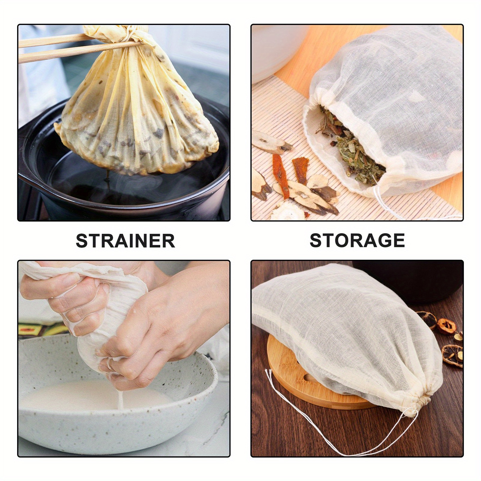   pack reusable fine mesh   with drawstrings   filters for   soy milk   filtration accessories details 7