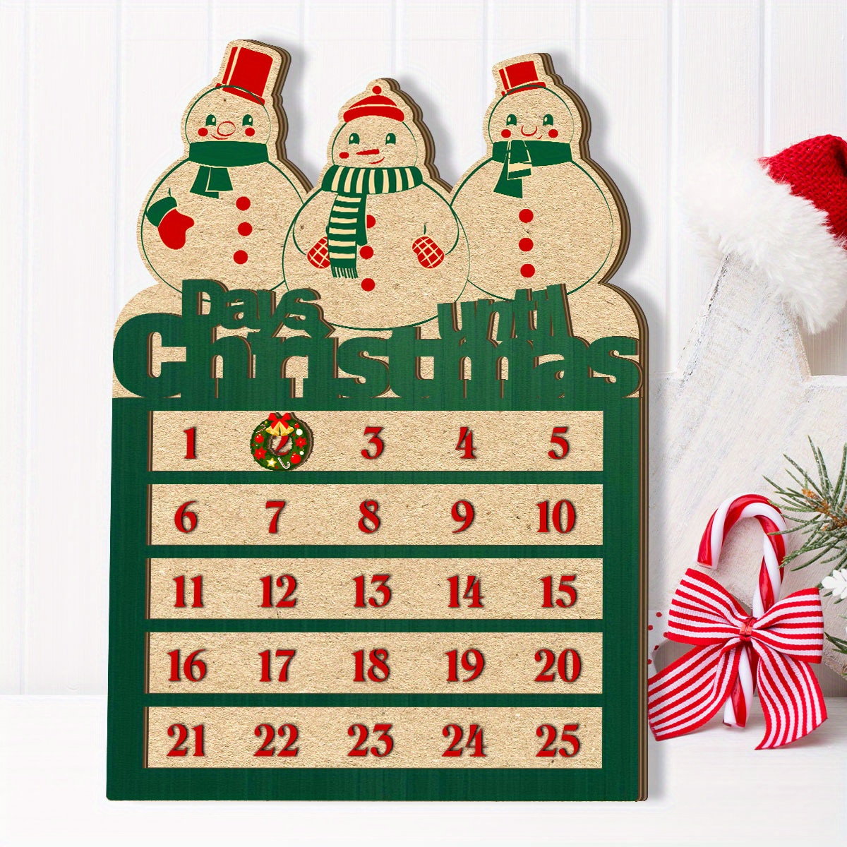 Calendario Dell'Avvento Da Parete In Tessuto – 24 Sacchetti Da Riempire, Dimensioni 60x130 Cm, Riutilizzabile, Decorazione Natalizia
