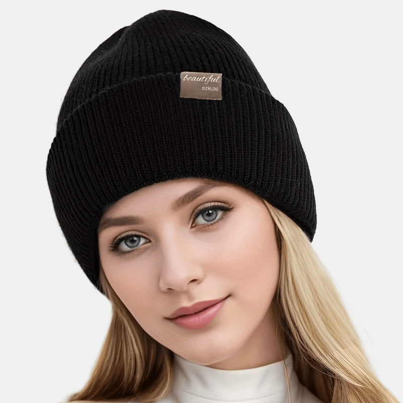 

Women's Autumn And Knit Skullies & Beanies - Warm Ear-protecting Stretchable Polyester Cap, Hand Washable, Packable, Yarn-dyed