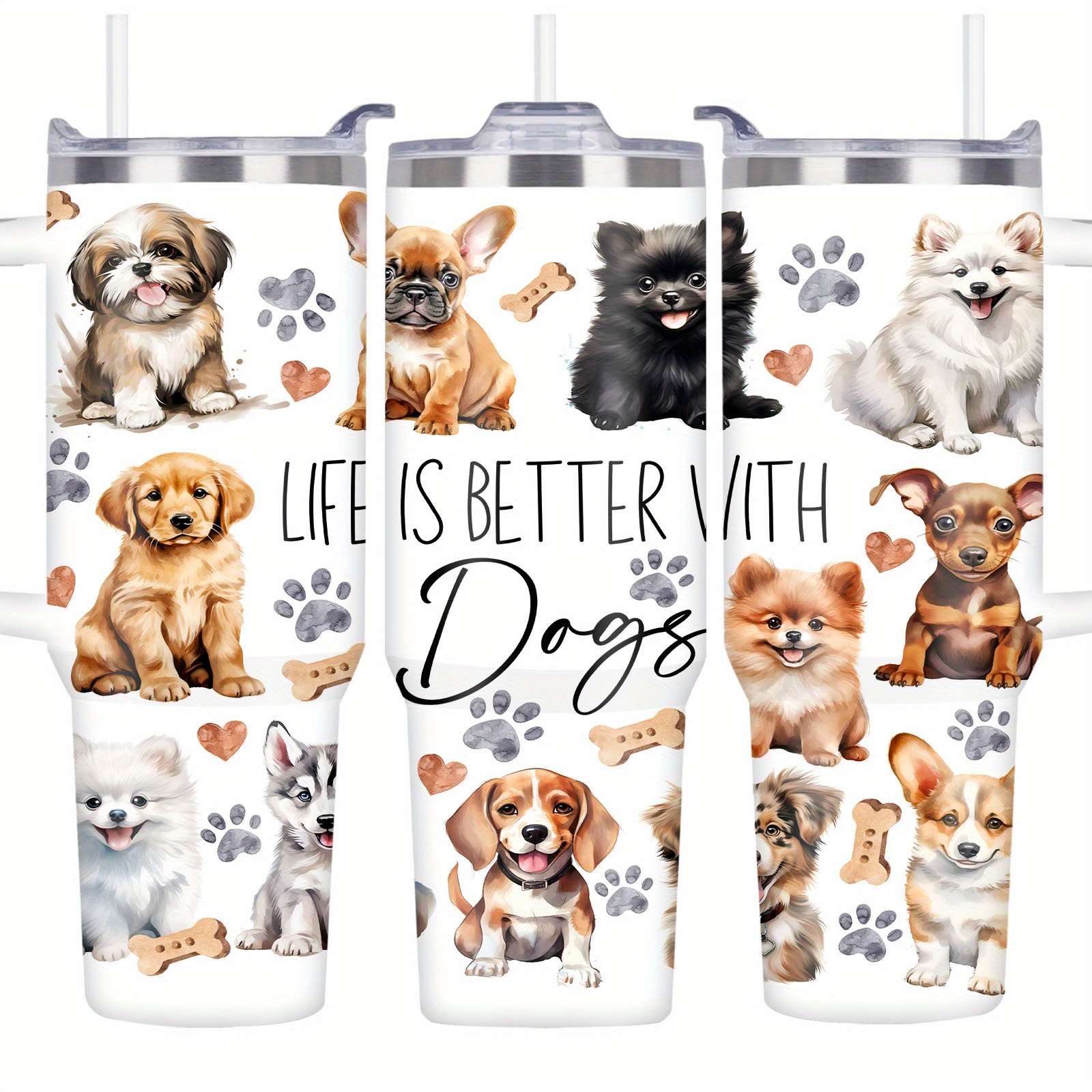 

1pc 40oz/1100ml Stainless Steel Tumbler, -themed Travel Mug, 100% Leak-proof, Insulated Coffee Cup For Dog Lovers, Father's Day, Birthday, Christmas, Thanksgiving, Valentine's Day, Graduation Gifts