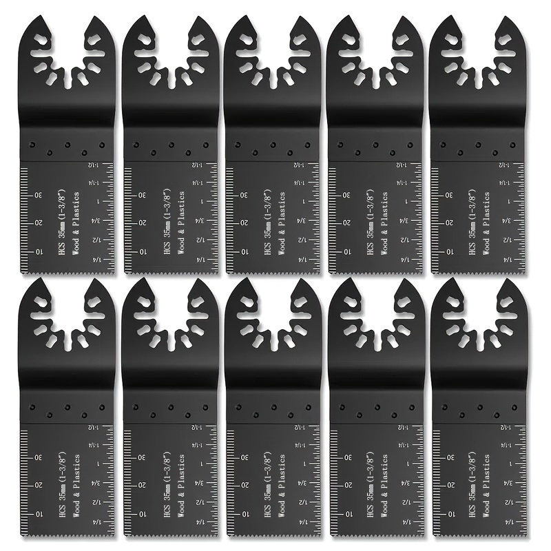 

10pcs High Carbon Steel Oscillating Saw Blades, 34mm - Versatile Multi-tool Cutter Blades With Precision For Wood, Metal, Plastic - Renovator Saw Blades For Diy & Professional Use