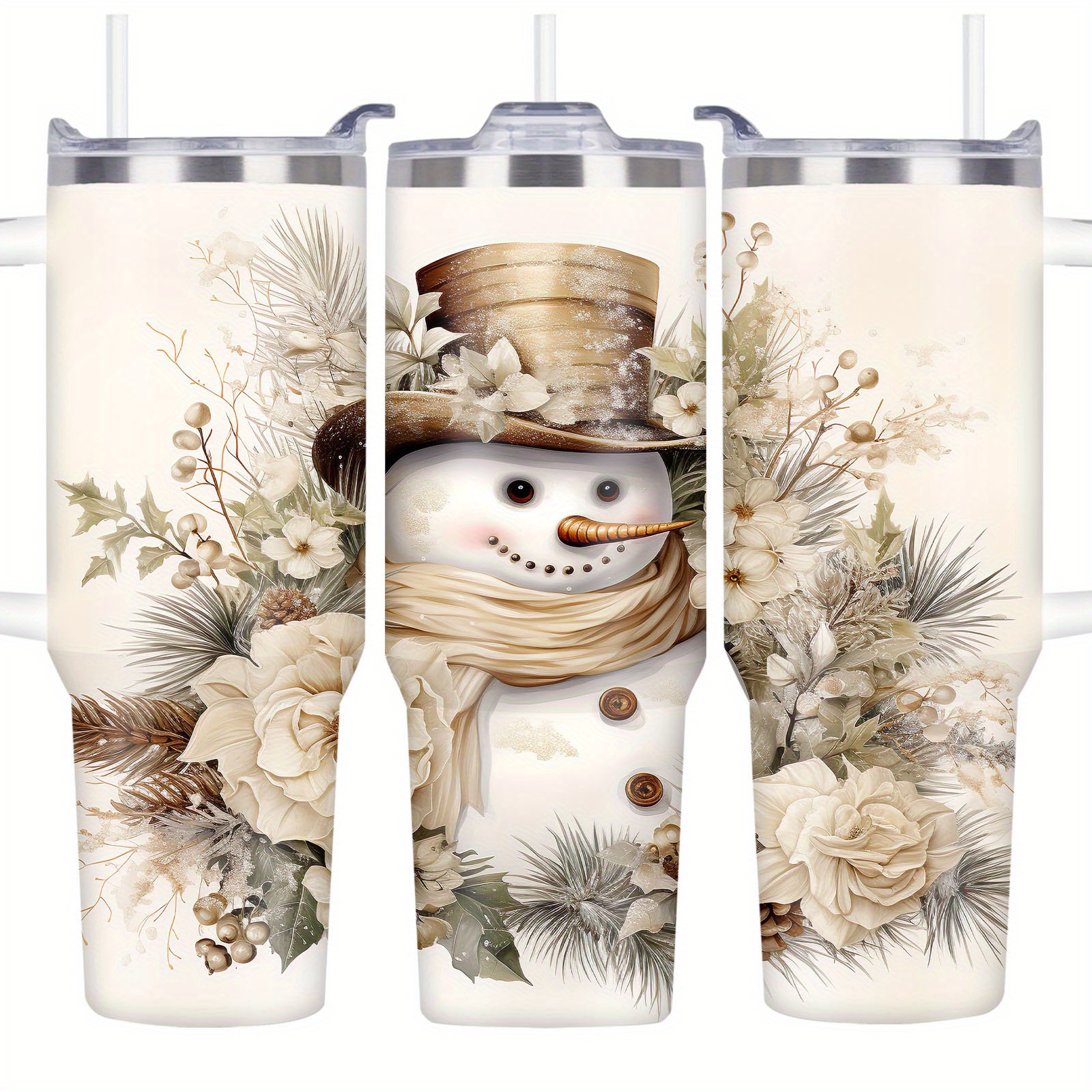 

40oz Winter Snowman Insulated - Stainless Steel Travel Mug With , Leak-proof, Bpa-free, Ideal Christmas Gift For Men And Women, Thanksgiving