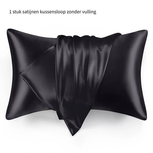 luxe zachte satijnen kussensloop | ademend, huidvriendelijk gevoel, met envelopsluiting, machinewasbaar - benodigdheden voor studentenkamers voor