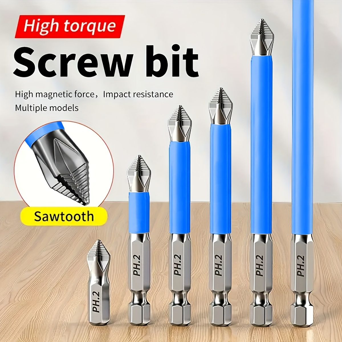 

6pcs/12pcs Magnetic Screwdriver Bit Set, Non-slip Head, Impact Driver Bits With Hardness