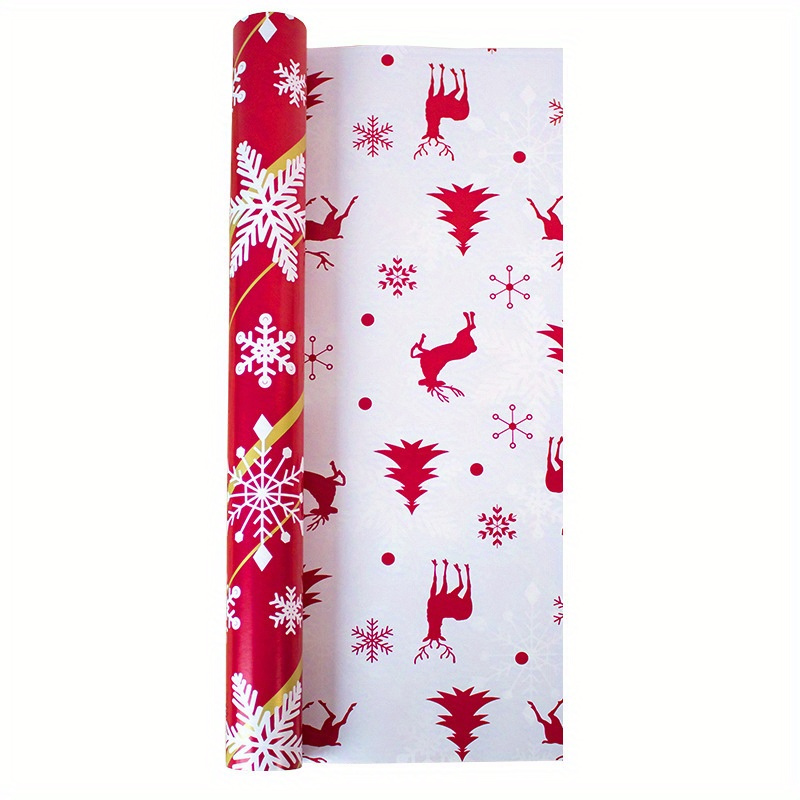 

1pc Oversized Christmas Wrapping - Double-sided, 16.93x144.09 , And , , For , And Packaging Supplies, Theme