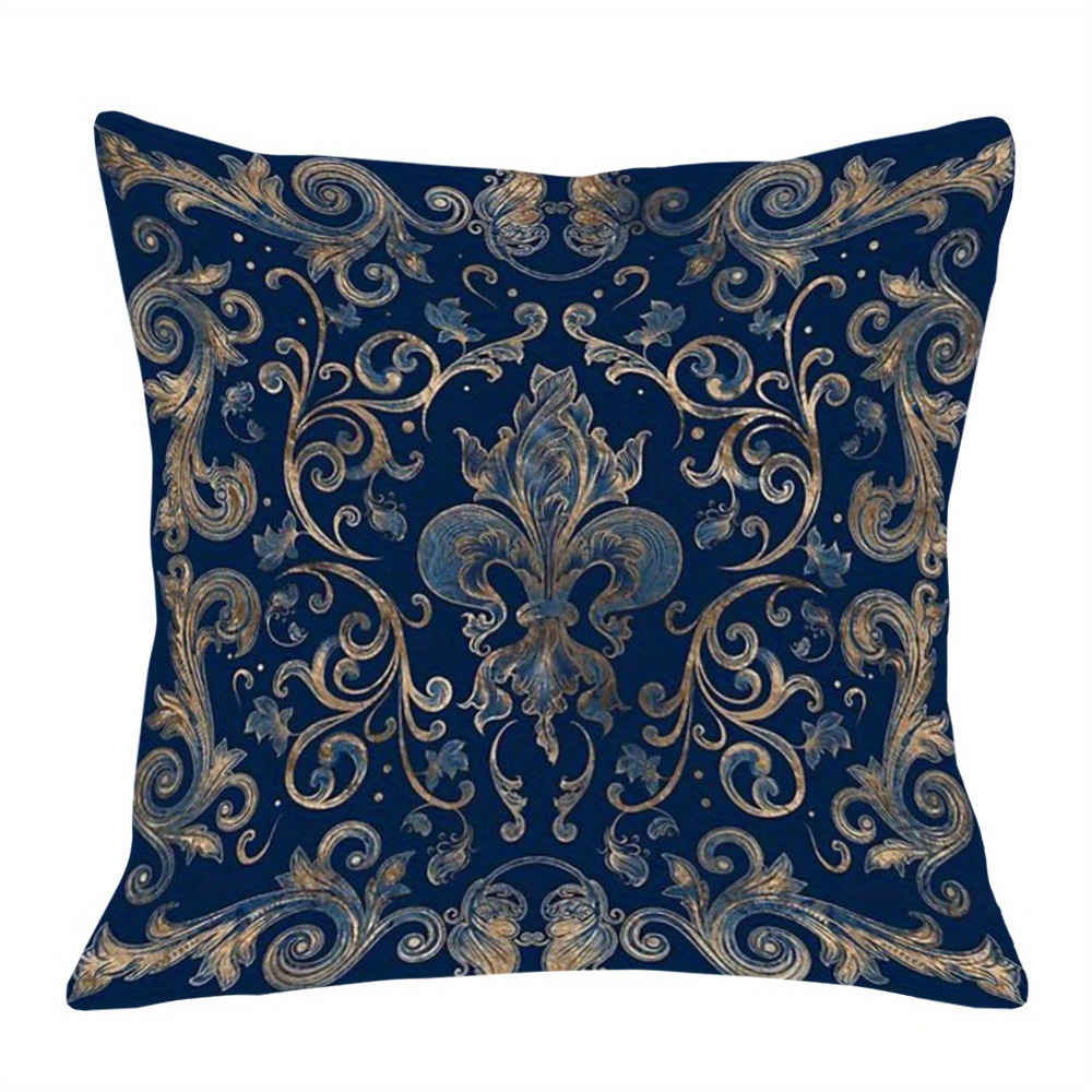 

Elegant & Golden Throw Pillow Cover, 18x18 Inch - Double-sided Room & Bedroom Decor, Machine Washable, Zip Closure