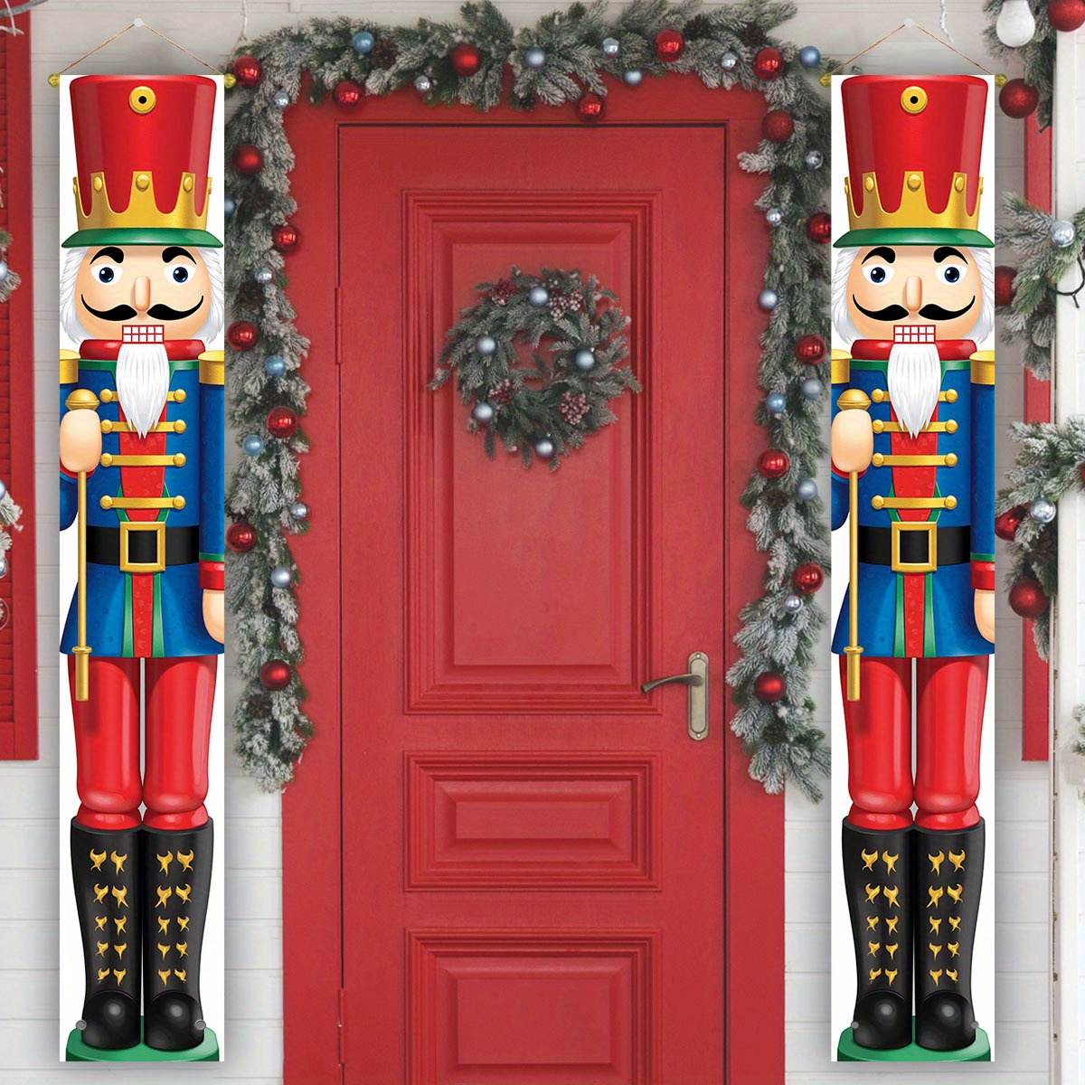 

1set Christmas Nutcracker Porch Banner - Oxford Cloth Outdoor Decoration, Entryway Sign For Winter, New Year, Thanksgiving & - Universal Seasonal Decor