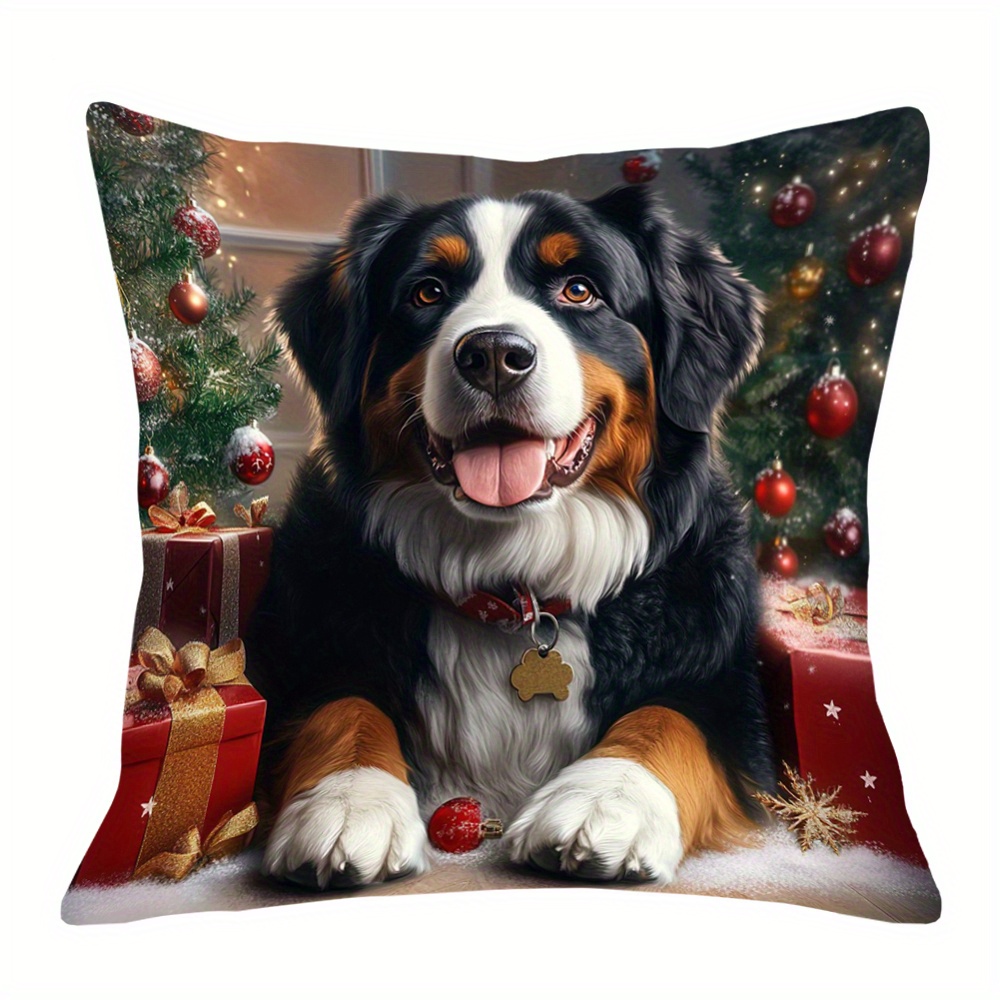 

1pc, 18x18 Inch Short Plush Throw Pillow, Color, Christmas Design, Soft Cushion For Sofa, Living Room, Car Decor, No Pillow Included - Zchai29