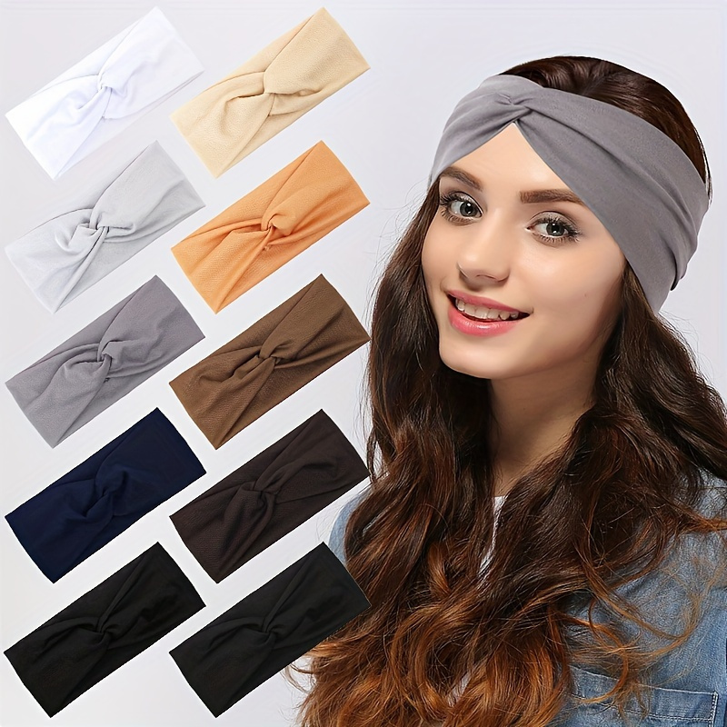 

4pcs/set Solid Color Headband Knotted Headwear Minimalist Headwear Hair For