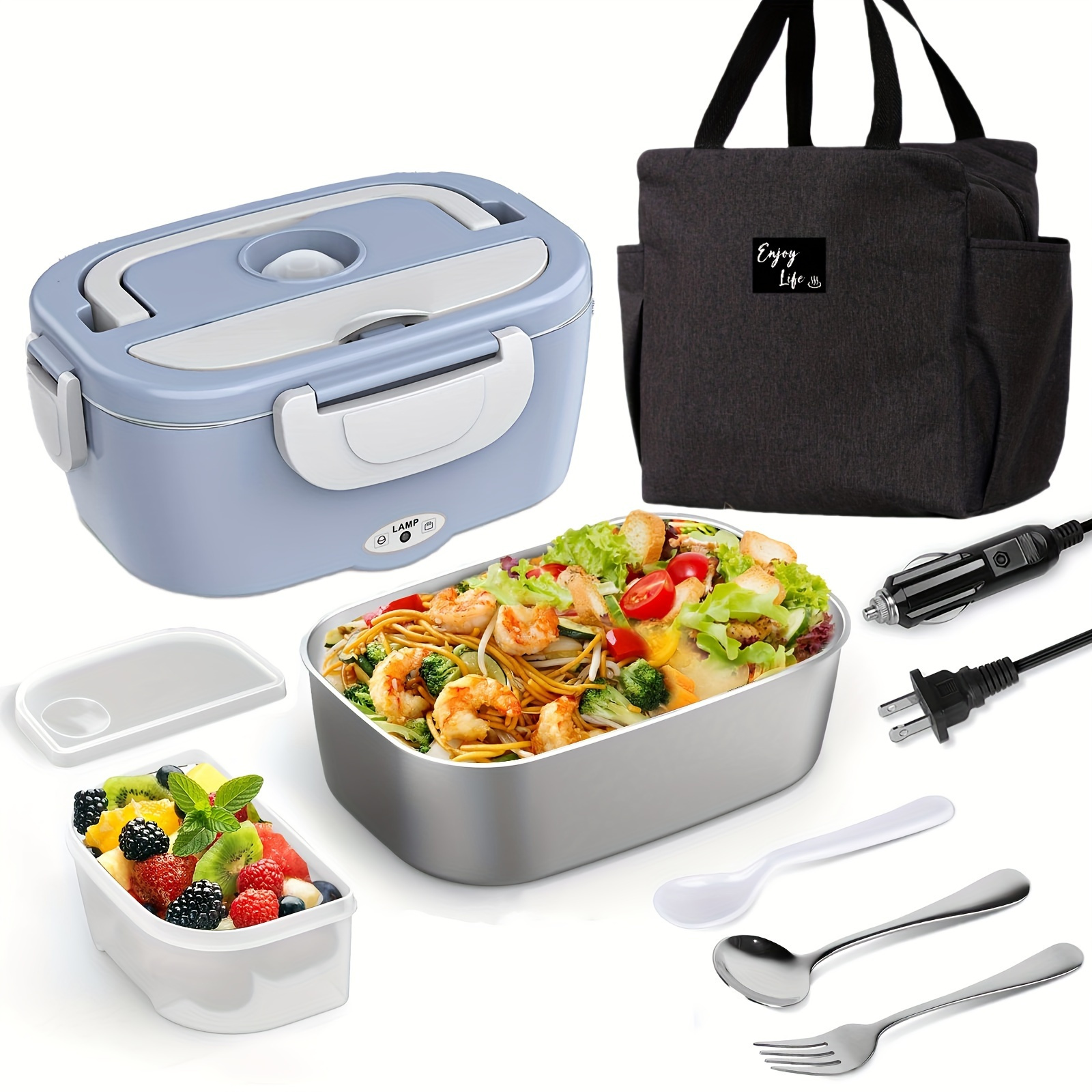 

Box Portable Box For Car// 1.5l Removable Steel Container, Tablewaremeal Bag