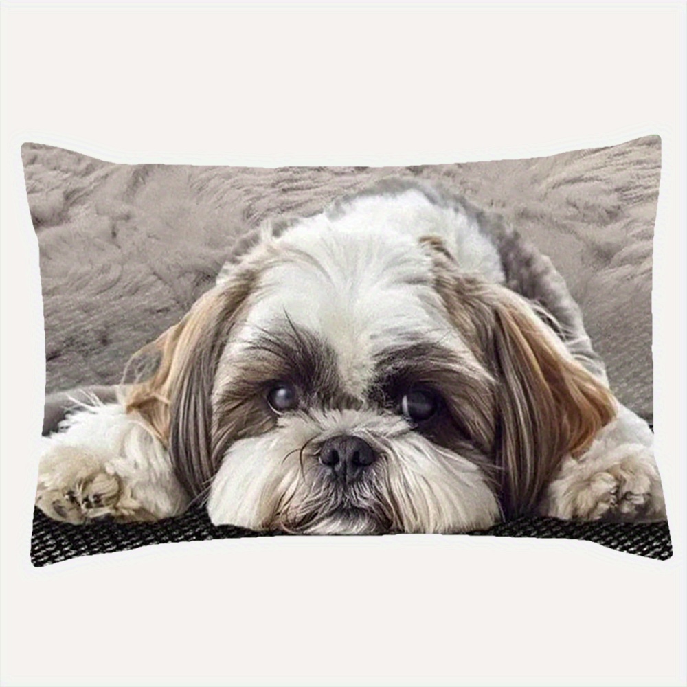 

Shih Tzu Decorative Cushion Cover, Polyester Throw Case For Sofa And Living Room, Double-sided Print, 12x20 Inches, Suitable For 14+ - 1 Pack