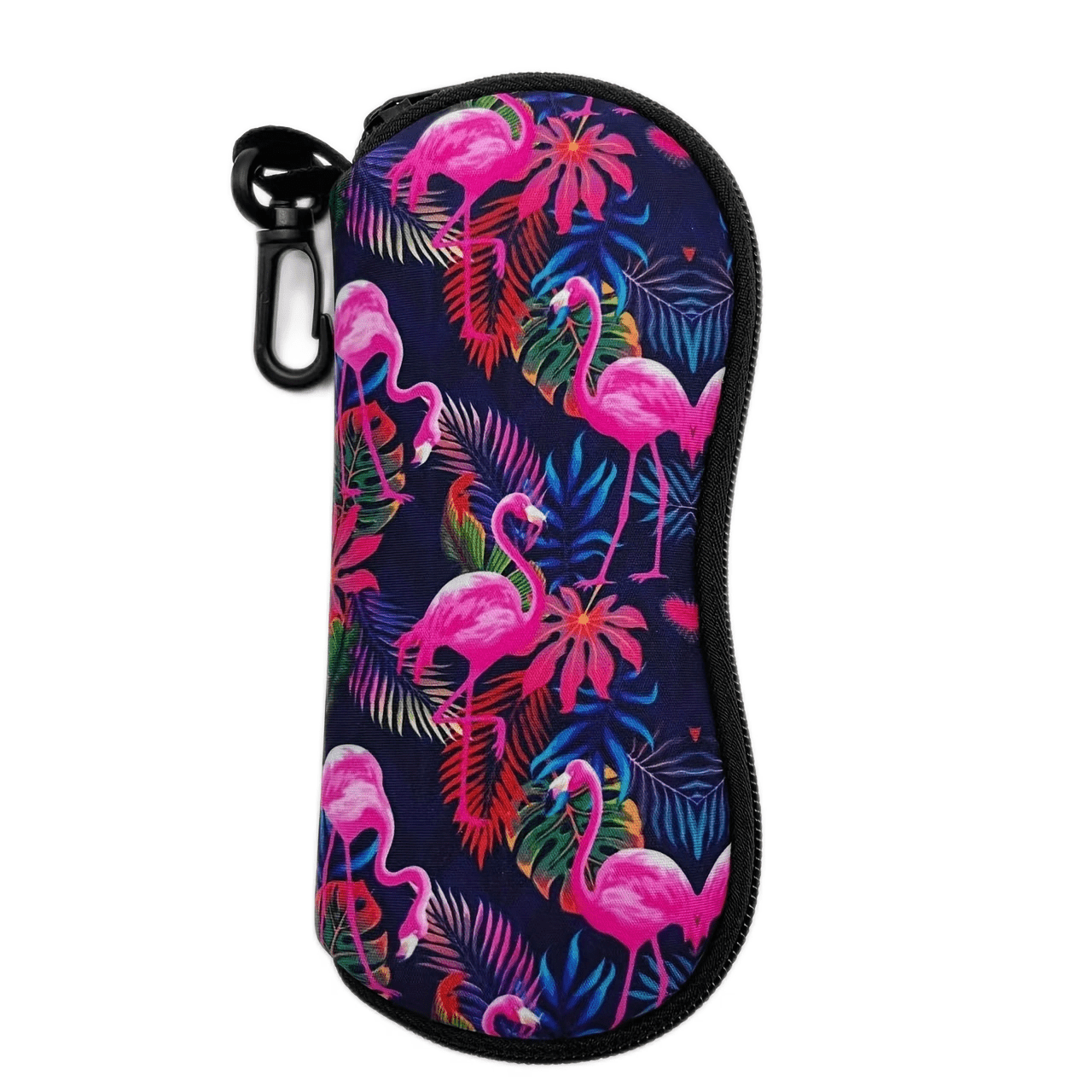 1pc Pink Flamingo Pattern Zipper Case, Ultra-lightweight Portable Neoprene Zipper Eyeglass Pouch, Fits All Types And Sizes Of Glasses, Suitable For Men And Women