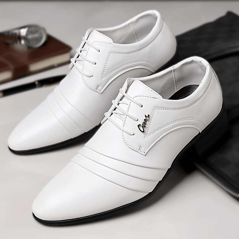 *'s Dress Shoes, Plus Size Elegant Loafers, Versatile British Pointed Toe  Shoes, Comfortable *'s Gift, Groom Wedding Shoes, White Formal *'s
