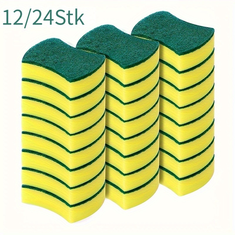 12/24 stück küchenreinigungsschwamm, geschirrtuch, scheuerschwamm, geschirr kratzfester reinigungsschwamm