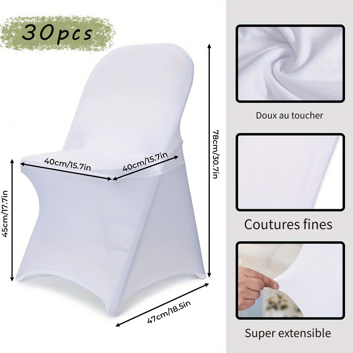 Housse De Chaise Extensible RESTILO - Taille Universelle, Lavable, Pour Salle à Manger, Mariage, événements