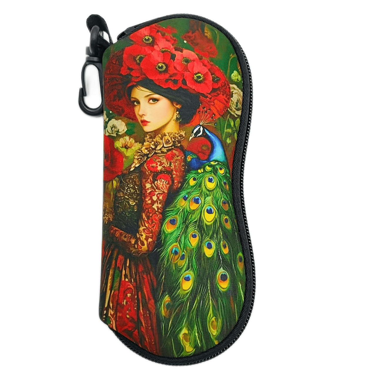 

1pc Vintage Lady Pattern Neoprene Eyeglass Case, Portable & Synthetic Rubber Zippered Glasses Pouch, Fits , Unisex