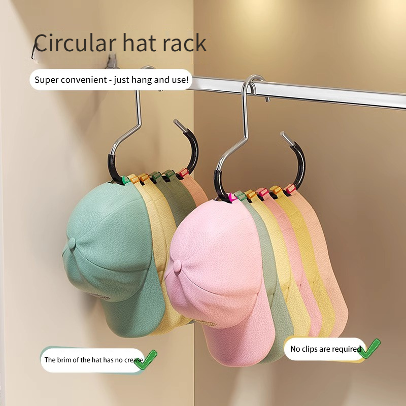 

2pcs Metal Hat Racks - Hanging Storage For Hats, Scarves, Ties & Belts - Space-saving Closet Organizer With , Leaves No Marks, Portable & , Hat Hanger Organizer