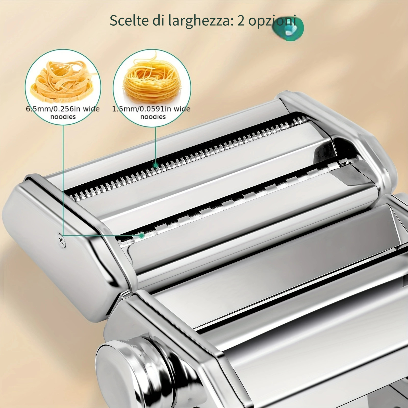 Macchina per pasta manuale in acciaio inossidabile con 7